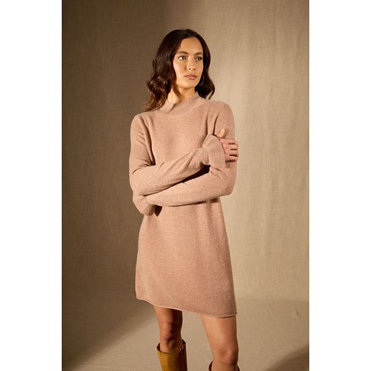 Perfect Cashmere Kaszmirowa sukienka &quot;Lyamia&quot; w kolorze beżowym ze sklepu Limango Polska w kategorii Sukienki - zdjęcie 187779062