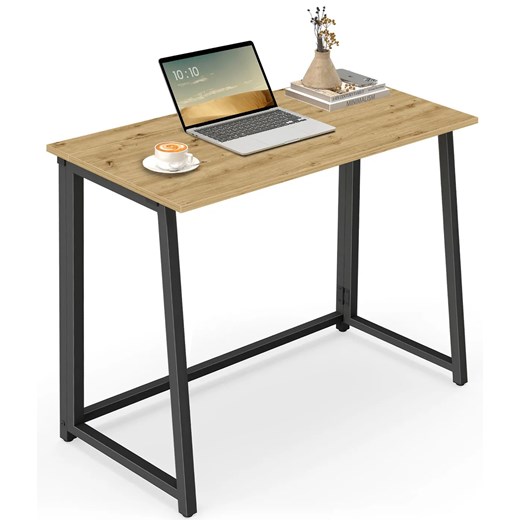 Składane biurko pod laptopa dąb artisan + czarny D7-K37 ze sklepu Edinos.pl w kategorii Biurka i sekretarzyki - zdjęcie 187782094