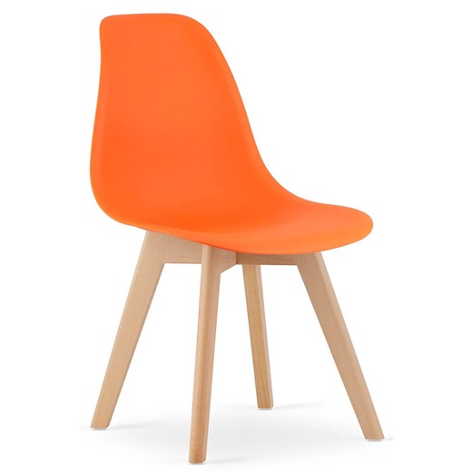 Zestaw pomarańczowych krzeseł w stylu skandynawskim 4 szt F3-Z43 ze sklepu Edinos.pl w kategorii Krzesła - zdjęcie 187782193