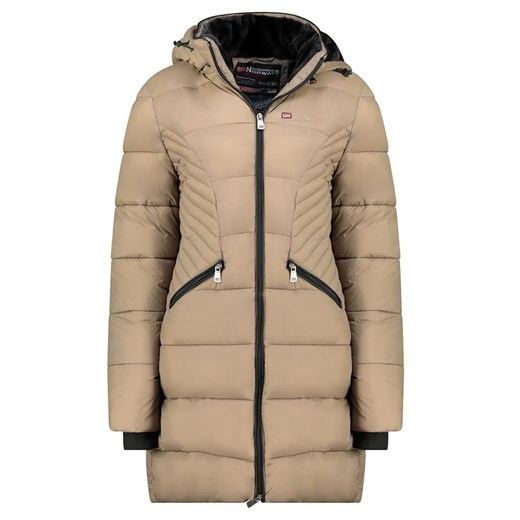 Geographical Norway Płaszcz zimowy &quot;Bee&quot; w kolorze szarobrązowym ze sklepu Limango Polska w kategorii Kurtki damskie - zdjęcie 187783094