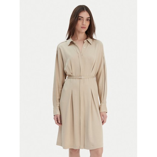 BOSS Sukienka koszulowa Dolala 50552373 Beżowy Relaxed Fit ze sklepu MODIVO w kategorii Sukienki - zdjęcie 187783392
