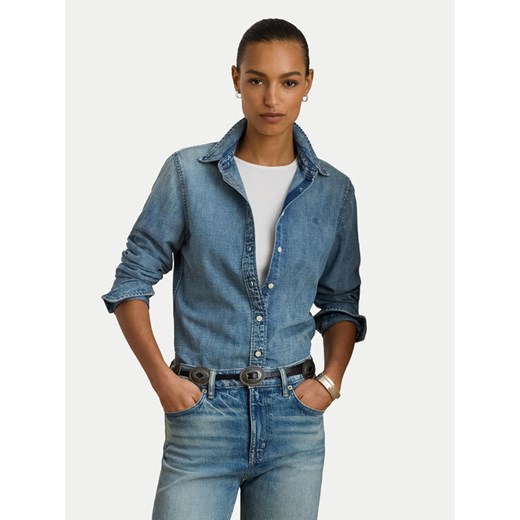 LAUREN RALPH LAUREN Koszula jeansowa 200P08166001 Niebieski Straight Fit ze sklepu MODIVO w kategorii Koszule damskie - zdjęcie 187783424