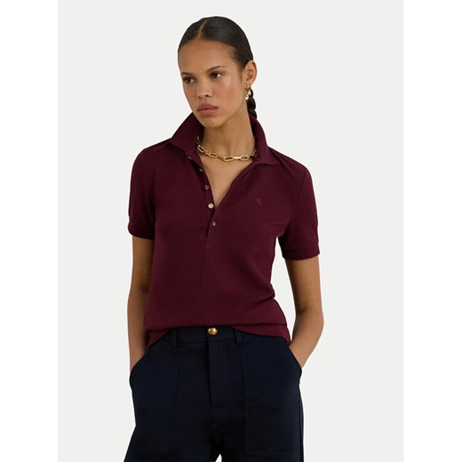 LAUREN RALPH LAUREN Polo 200679219108 Bordowy Regular Fit ze sklepu MODIVO w kategorii Bluzki damskie - zdjęcie 187783463
