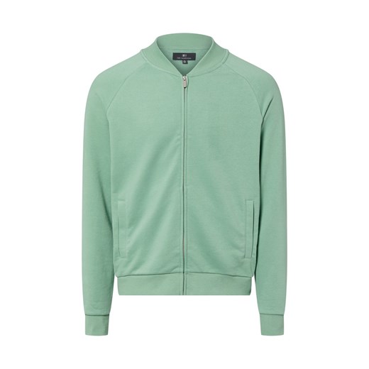 Nils Sundström Bluza męska Mężczyźni Bawełna seledynowy jednolity ze sklepu vangraaf w kategorii Bluzy męskie - zdjęcie 187783874