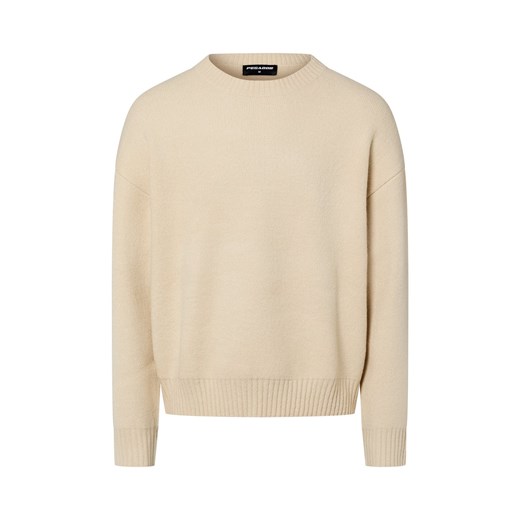 PEGADOR Męski sweter - Spoleto Mężczyźni Sztuczne włókno beżowy jednolity ze sklepu vangraaf w kategorii Swetry męskie - zdjęcie 187783881