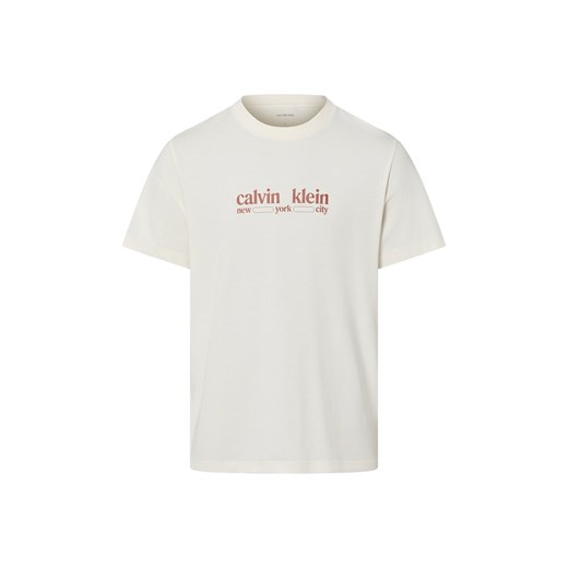Calvin Klein Jeans Koszulka męska Mężczyźni Bawełna biały jednolity ze sklepu vangraaf w kategorii T-shirty męskie - zdjęcie 187783882