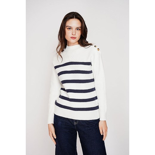C&amp; Jo Sweter w kolorze biało-granatowym ze sklepu Limango Polska w kategorii Swetry damskie - zdjęcie 187785174
