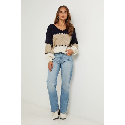 L&apos;armoire de Suzette Sweter w kolorze beżowo-czarnym ze sklepu Limango Polska w kategorii Swetry damskie - zdjęcie 187785760