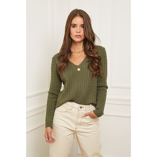 L&apos;armoire de Suzette Sweter w kolorze khaki ze sklepu Limango Polska w kategorii Swetry damskie - zdjęcie 187786161