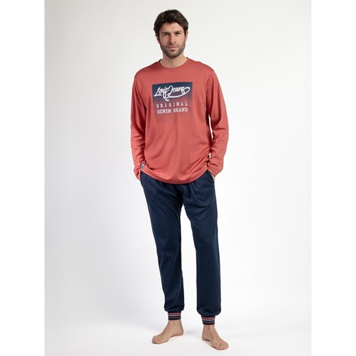 Lois Piżama &quot;Larga Burnt&quot; w kolorze koralowo-granatowym ze sklepu Limango Polska w kategorii Piżamy męskie - zdjęcie 187786350