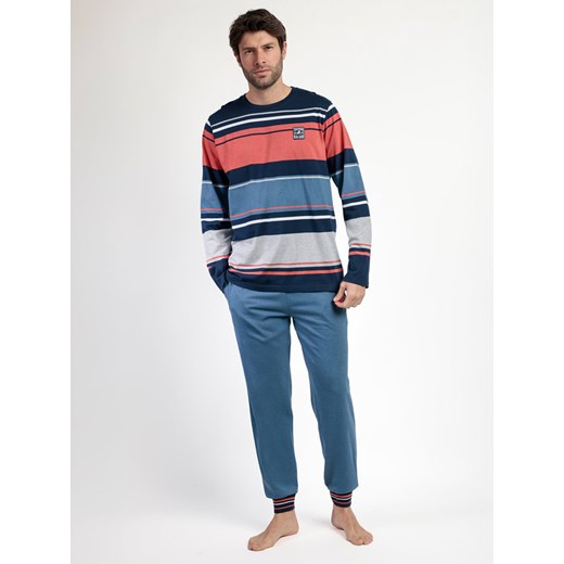 Lois Piżama &quot;Rayas Burnt&quot; w kolorze niebiesko-koralowym ze sklepu Limango Polska w kategorii Piżamy męskie - zdjęcie 187786354