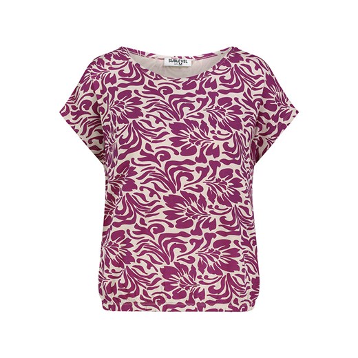 Sublevel Koszulka w kolorze fioletowo-kremowym ze sklepu Limango Polska w kategorii Bluzki damskie - zdjęcie 187788930