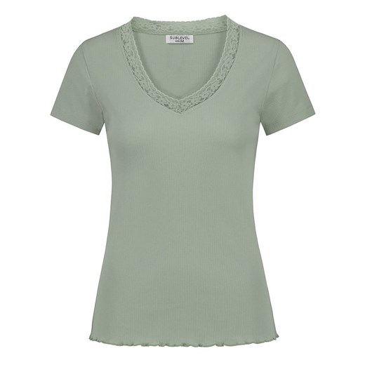 Sublevel Koszulka w kolorze zielonym ze sklepu Limango Polska w kategorii Bluzki damskie - zdjęcie 187788980
