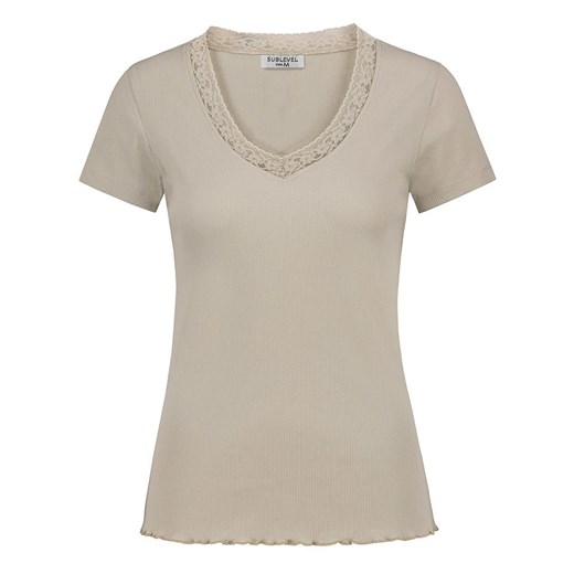 Sublevel Koszulka w kolorze beżowym ze sklepu Limango Polska w kategorii Bluzki damskie - zdjęcie 187788983