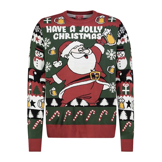 Sublevel Sweter w kolorze ciemnozielono-czerwonym ze sklepu Limango Polska w kategorii Swetry męskie - zdjęcie 187790020