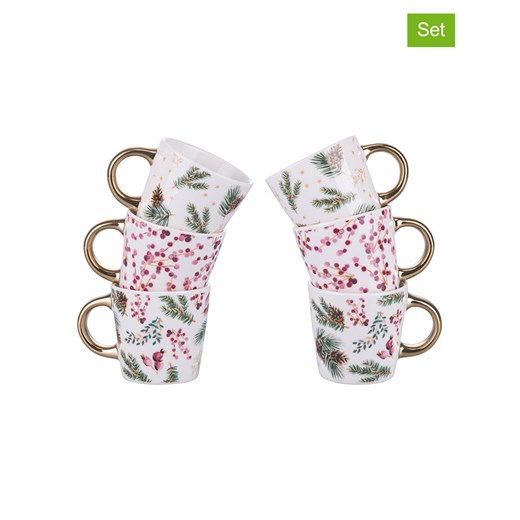 Villa d´Este Kubki (6 szt.) &quot;Holly&quot; w kolorze czerwono-zielono-białym do kawy - 90 ml ze sklepu Limango Polska w kategorii Dzbanki i zaparzacze - zdjęcie 187791800