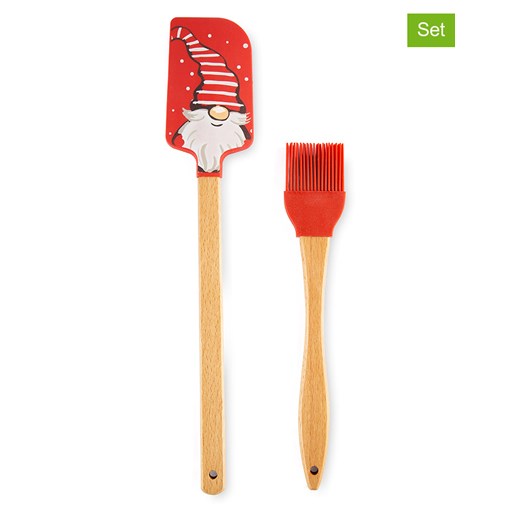 Trendy Kitchen by EXCÉLSA 2-częściowy zestaw &quot;Gnomo&quot; w kolorze czerwono-jasnobrązowym do pieczenia ze sklepu Limango Polska w kategorii Akcesoria do pieczenia - zdjęcie 187792043