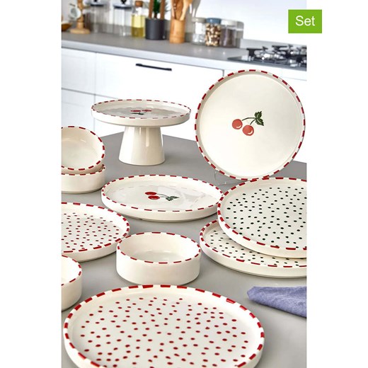 Hermia 11-częściowy zestaw śniadaniowy w kolorze biało-czerwono-zielonym Hermia onesize wyprzedaż Limango Polska