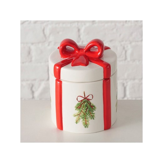 Boltze Pojemnik &quot;Noelle&quot; w kolorze biało-czerwonym - wys. 13 x Ø 10 cm ze sklepu Limango Polska w kategorii Pojemniki kuchenne - zdjęcie 187792641