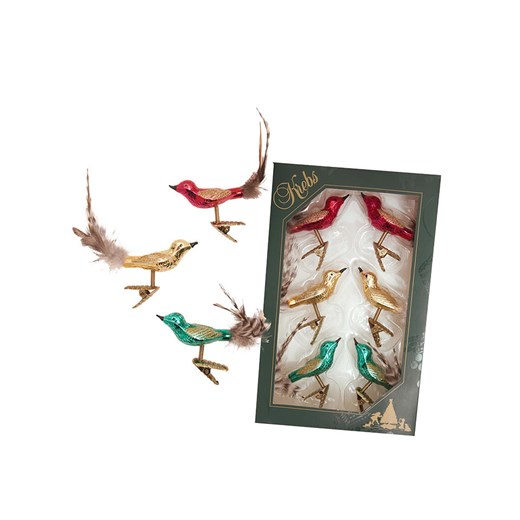 Krebs Glas Lauscha Ozdoby choinkowe (6 szt.) ze wzorem - wys. 6 cm ze sklepu Limango Polska w kategorii Dekoracje bożonarodzeniowe - zdjęcie 187792720