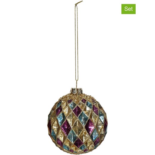 Kersten Bombki (2 szt.) w kolorze złoto-fioletowo-cyjanowym - Ø 8 cm Kersten onesize Limango Polska wyprzedaż