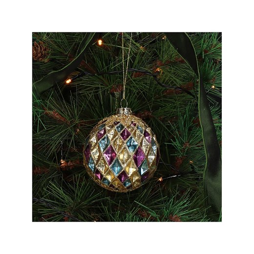 Kersten Bombki (2 szt.) w kolorze złoto-fioletowo-cyjanowym - Ø 8 cm Kersten onesize wyprzedaż Limango Polska