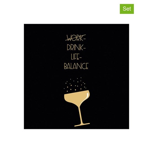 ppd Serwetki (40 szt.) &quot;Drink-Life-Balance&quot; w kolorze czarnym Ppd onesize okazyjna cena Limango Polska
