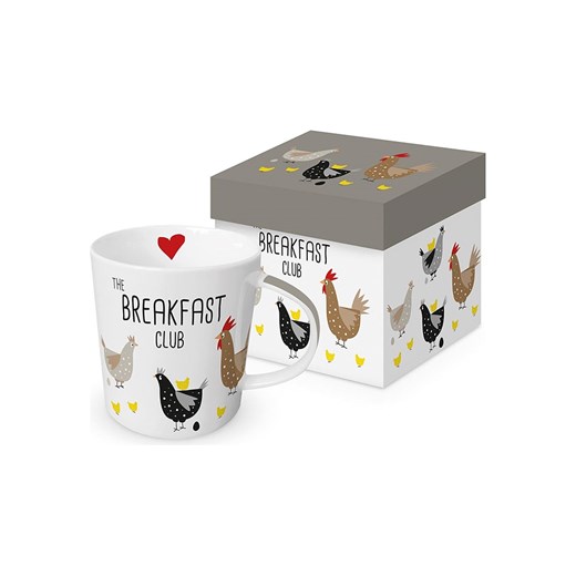 ppd Kubek jumbo &quot;Breakfast Club&quot; w kolorze białym ze wzorem - 350 ml ze sklepu Limango Polska w kategorii Naczynia - zdjęcie 187793894