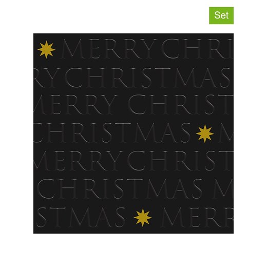 ppd Serwetki (40 szt.) &quot;Christmas Letters&quot; w kolorze złoto-czarnym ze sklepu Limango Polska w kategorii Akcesoria kuchenne - zdjęcie 187793943