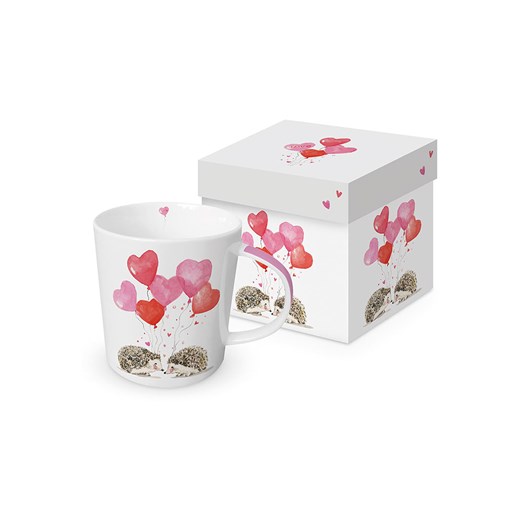 ppd Kubek jumbo &quot;Hedgehogs In Love&quot; w kolorze biało-jasnoróżowym - 400 Ppd onesize Limango Polska okazja