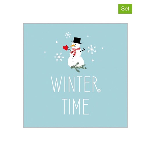 ppd Serwetki (40 szt.) &quot;Winter Time&quot; w kolorze błękitnym ze sklepu Limango Polska w kategorii Akcesoria kuchenne - zdjęcie 187794013