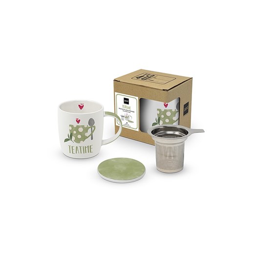 ppd Kubek &quot;Tea time&quot; w kolorze biało-zielonym do herbaty - 350 ml Ppd onesize wyprzedaż Limango Polska