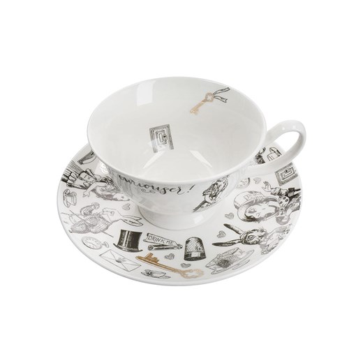 Mikasa Filiżanka &quot;Alice in Wonderland&quot; w kolorze biało-czarnym - 210 ml ze sklepu Limango Polska w kategorii Dzbanki i zaparzacze - zdjęcie 187794081