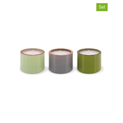 Remember Świeczniki (3 szt.) w kolorze zielono-szarym - Ø 7,5 cm Remember onesize Limango Polska wyprzedaż