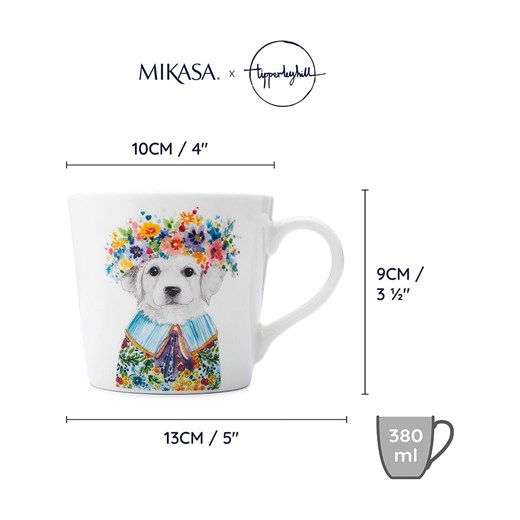 Mikasa Kubek &quot;Puppy&quot; w kolorze białym ze wzorem - 380 ml Mikasa onesize Limango Polska okazja