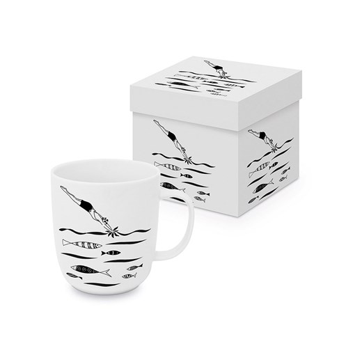 ppd Kubek jumbo &quot;Atelier Plongeuse&quot; w kolorze biało-czarnym - 400 ml ze sklepu Limango Polska w kategorii Dzbanki i zaparzacze - zdjęcie 187794431