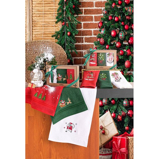 Colourful Cotton Ręczniki (3 szt.) w kolorze czerwono-zielonym do rąk Colourful Cotton 30x50 cm okazja Limango Polska