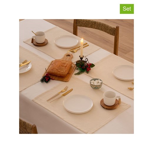 Mint Rugs Podkładki stołowe (2 szt.) &quot;Christmas Evolet&quot; w kolorze beżowym - 50 x 40 cm ze sklepu Limango Polska w kategorii Podkładki na stół - zdjęcie 187794811