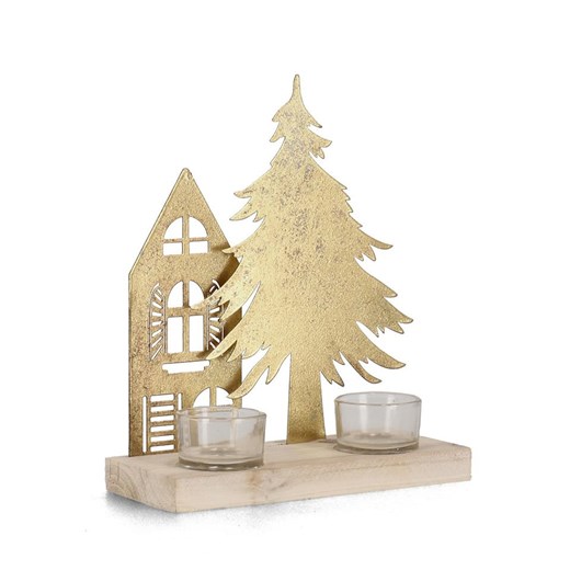 Bizzotto Świecznik &quot;House&quot; w kolorze złotym - 20 x 24 cm ze sklepu Limango Polska w kategorii Świeczniki - zdjęcie 187794854