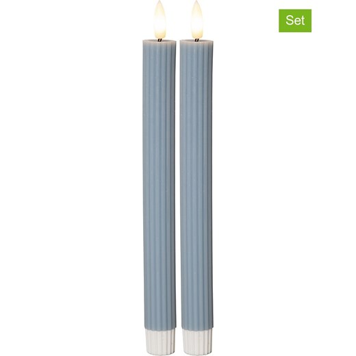 STAR Trading Świece LED (2 szt.) w kolorze niebieskim - wys. 25 cm ze sklepu Limango Polska w kategorii Świeczniki - zdjęcie 187795001