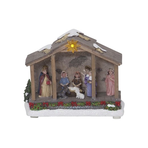 STAR Trading Dekoracja LED &quot;Nativity&quot; w kolorze brązowym ze wzorem - 19 x 15 cm ze sklepu Limango Polska w kategorii Dekoracje - zdjęcie 187795434