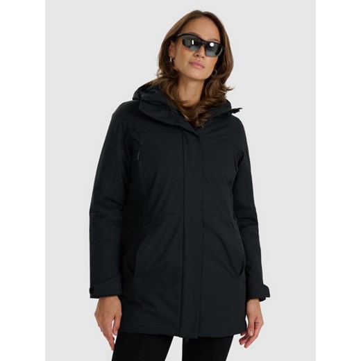 Damski płaszcz przejściowy 4F 4FWAW25TTJAF0786 - czarny ze sklepu Sportstylestory.com w kategorii Kurtki damskie - zdjęcie 187797560