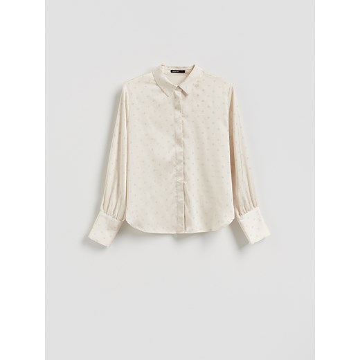 Reserved - Koszula ze strasem - złamana biel ze sklepu Reserved w kategorii Koszule damskie - zdjęcie 187797683