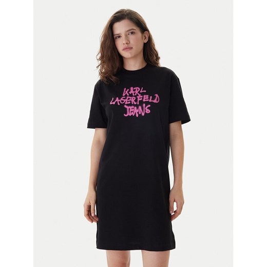 Karl Lagerfeld Jeans Sukienka codzienna B1W13043 Czarny Regular Fit ze sklepu MODIVO w kategorii Sukienki - zdjęcie 187797931