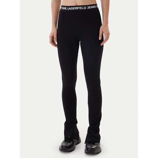 Karl Lagerfeld Jeans Spodnie materiałowe B1W10091 Czarny Regular Fit ze sklepu MODIVO w kategorii Spodnie damskie - zdjęcie 187797952