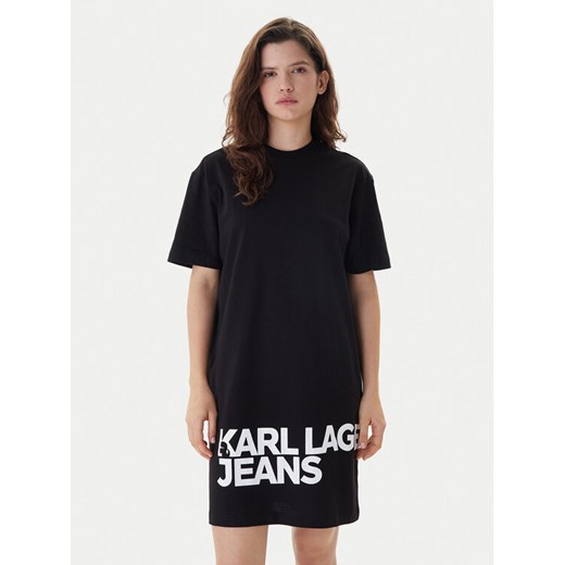 Karl Lagerfeld Jeans Sukienka codzienna B1W13054 Czarny Regular Fit ze sklepu MODIVO w kategorii Sukienki - zdjęcie 187797964