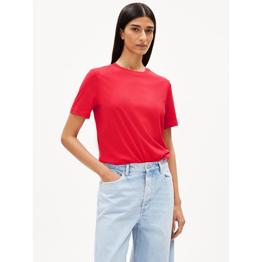 ARMEDANGELS Koszulka damska - Lualaa Kobiety Bawełna czerwony jednolity ze sklepu vangraaf w kategorii Bluzki damskie - zdjęcie 187798720