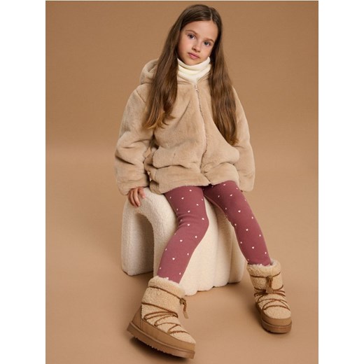 Sinsay - Śniegowce z futerkiem i wełnianą wyściółką - beżowy ze sklepu Sinsay w kategorii Buty zimowe dziecięce - zdjęcie 187799662