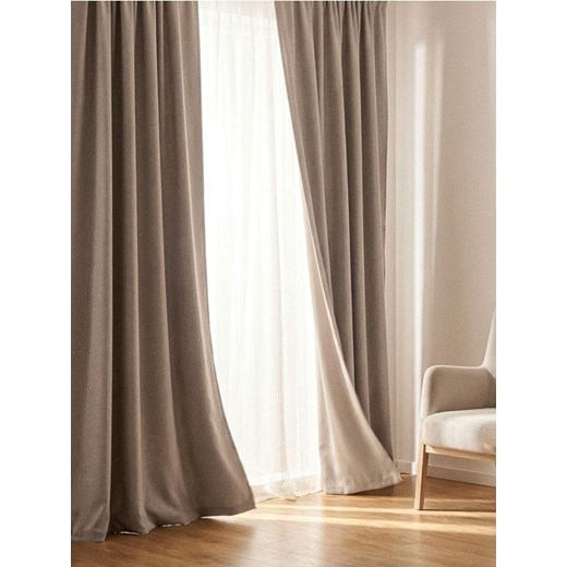 Sinsay - Zasłony zaciemniające 2 pack - beżowy ze sklepu Sinsay w kategorii Zasłony - zdjęcie 187799682