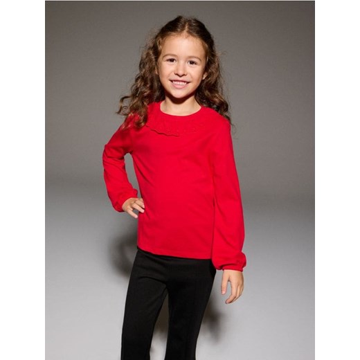 Sinsay - Bluzka z koronkowym kołnierzykiem - czerwony ze sklepu Sinsay w kategorii Bluzki dziewczęce - zdjęcie 187799722